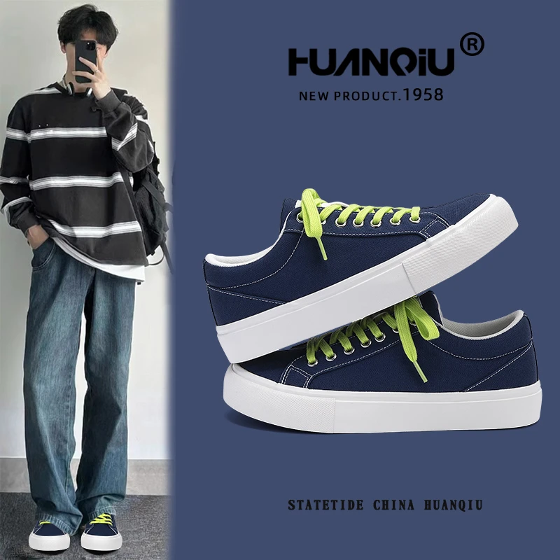 环球撞色帆布鞋男2025新款夏季运动轻便休闲百搭透气潮流韩版ins