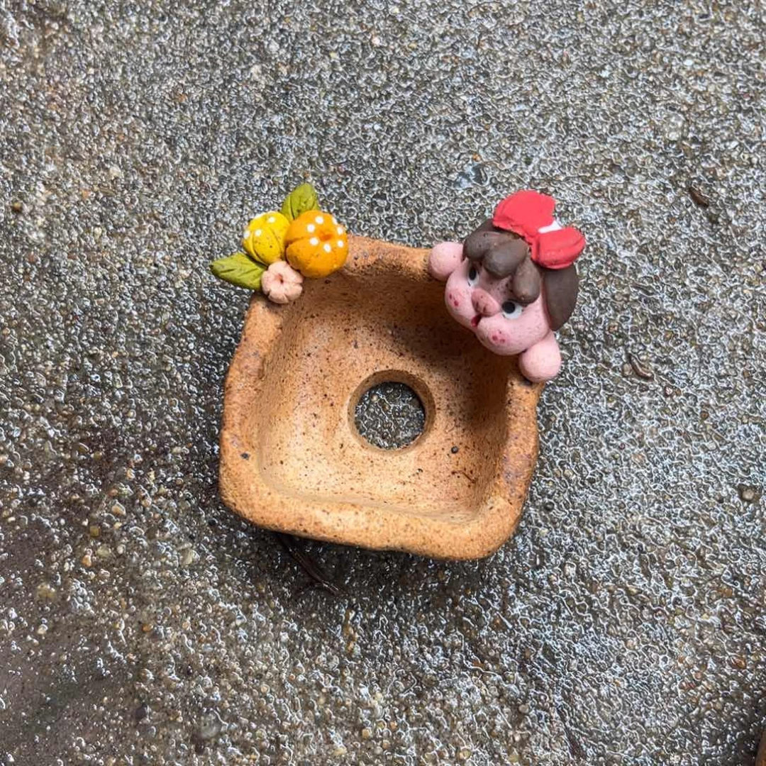 桃****泥塑古镇炻陶花盆