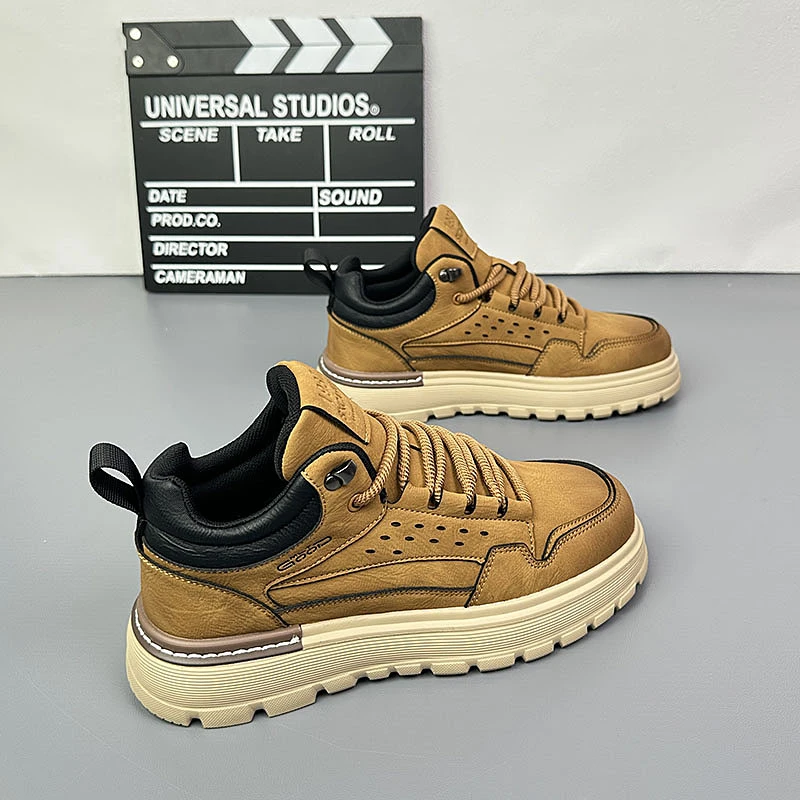 秋冬男士高帮马丁靴2025新款韩版复古系带厚底休闲鞋机车炫酷潮鞋