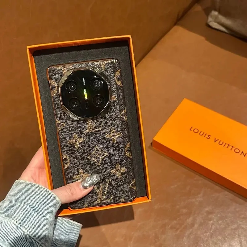 大牌老花带中轴适用华为matex6手机壳折叠屏新款matex5典藏版防摔