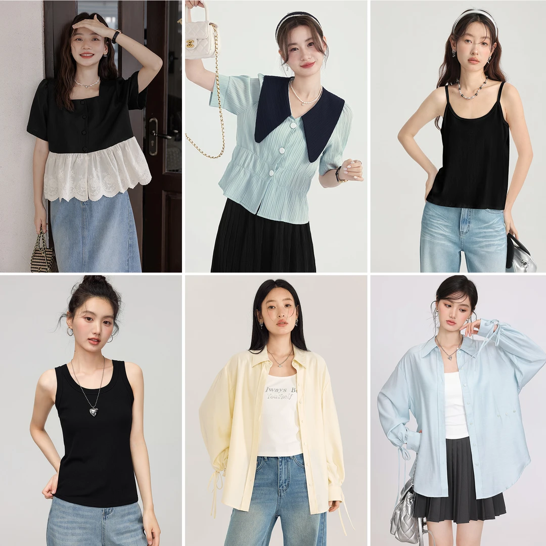 501-566 爱蔷薇大码女装夏款衬衫/吊带背心合集