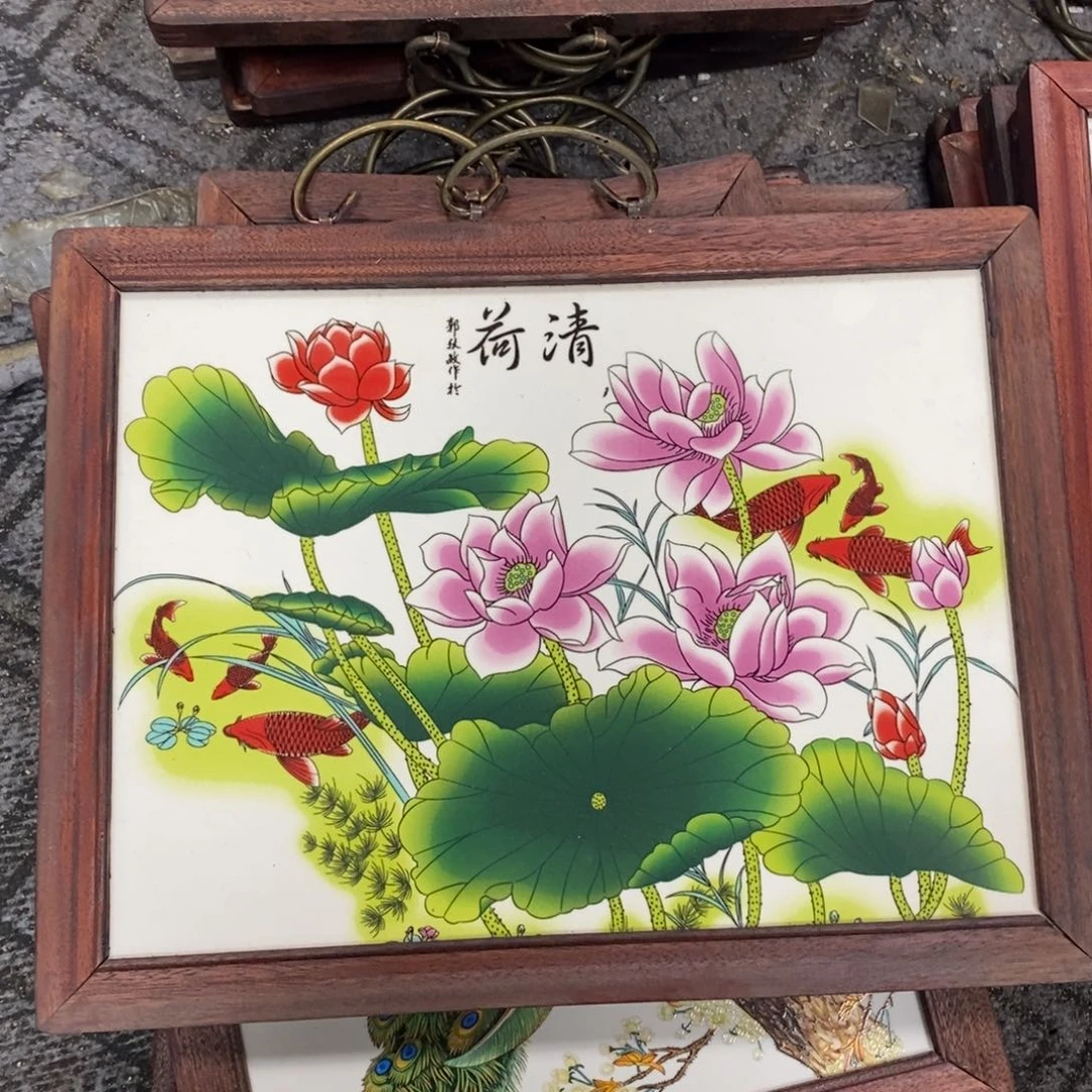 瓷片37*28*1景德镇瓷板画柴窑烧制