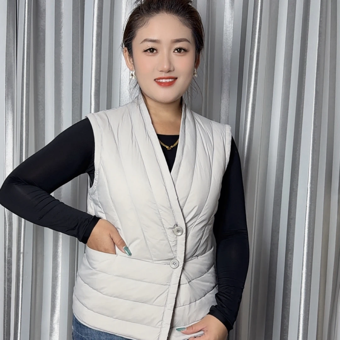 2025年新款女士V领轻薄马甲