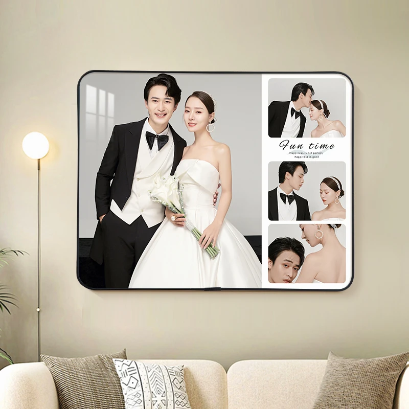 四宫格婚纱照相框挂墙定制放大宫格组合照片冲洗打印制作水晶墙壁