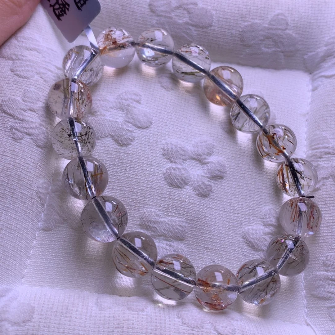 未镶嵌水晶手链冰透黑金超11+