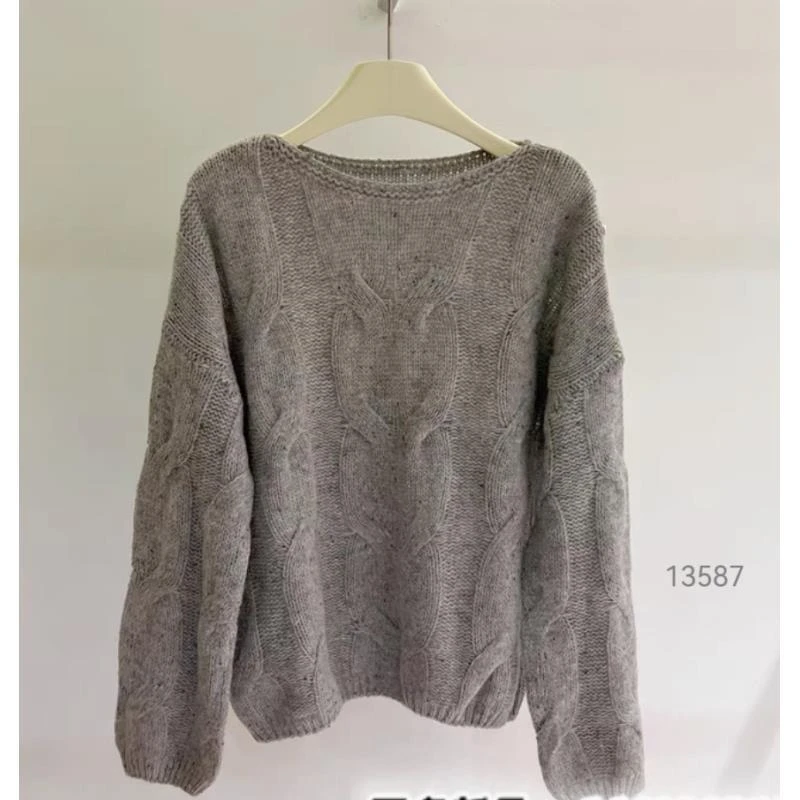 13587（部分无水洗唛，介意慎拍）SANFAN大麻花加厚全羊毛针织衫