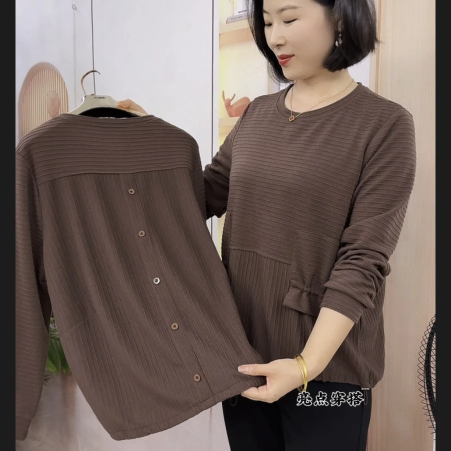 后背扣兜抽绳宽松时尚休闲衫6164