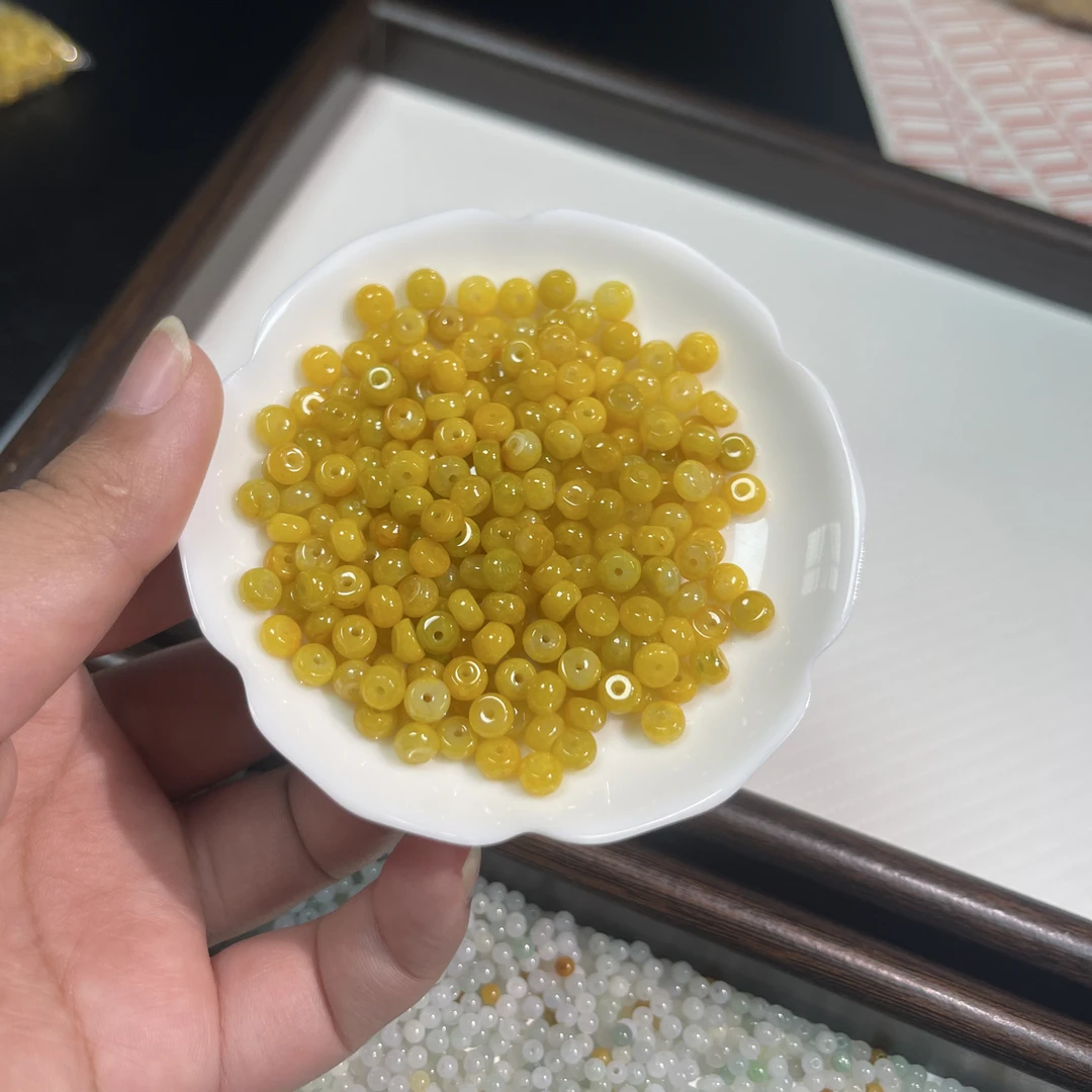 未镶嵌翡翠算盘珠散珠3*5mm