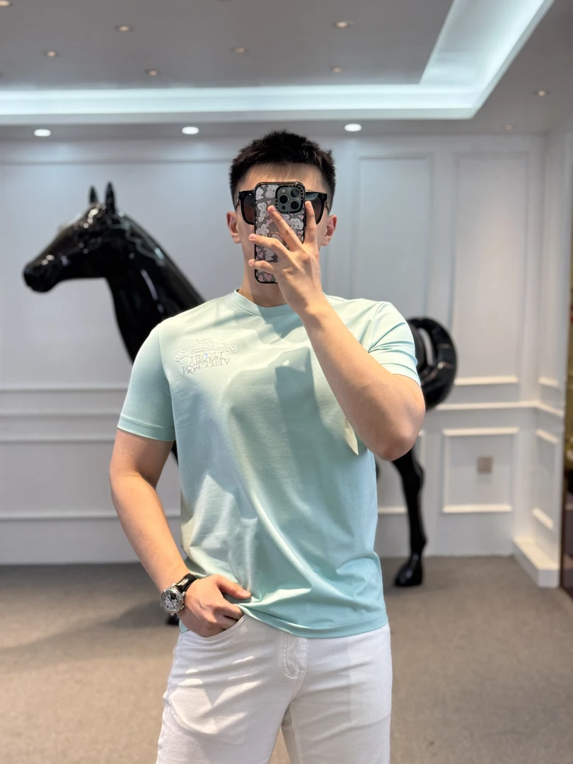 GDTN-春夏季新款男士潮流轻奢亲肤舒适百搭烫钻圆领短袖Z-25281