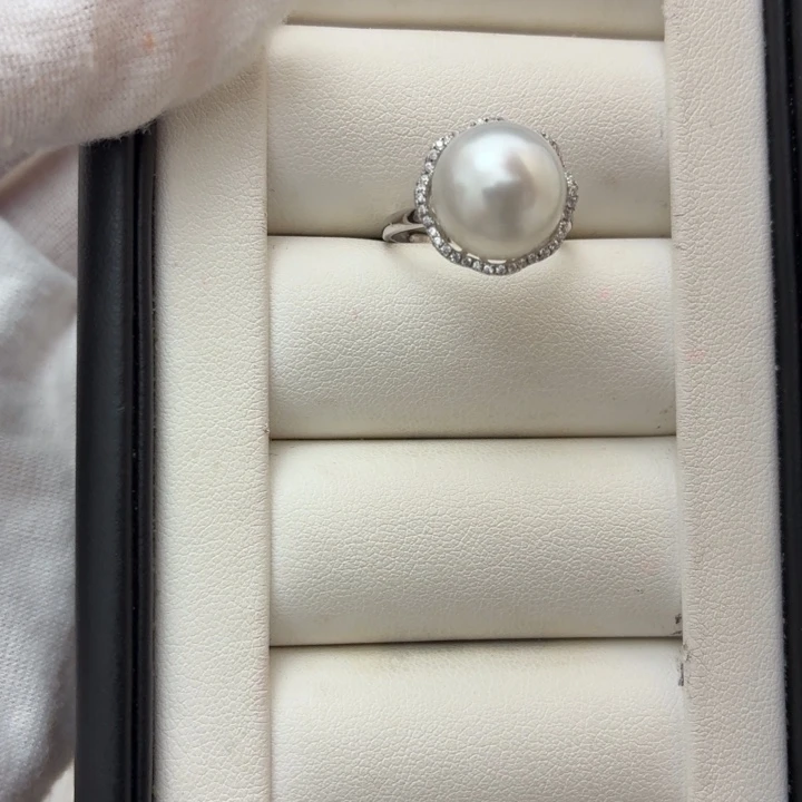 海水珍珠银S925镶嵌戒指