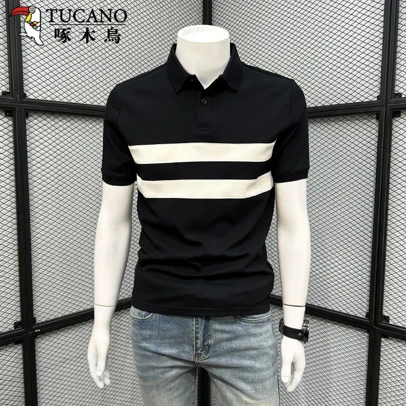 TUCANO/啄木鳥短袖polo衫男款撞色拼接夏季翻领美式短袖polo衫男