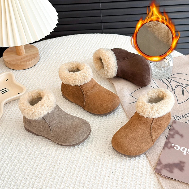 2025年冬季款女童舒适时装靴加绒加厚百搭一脚蹬勃肯靴 666 PYQZ