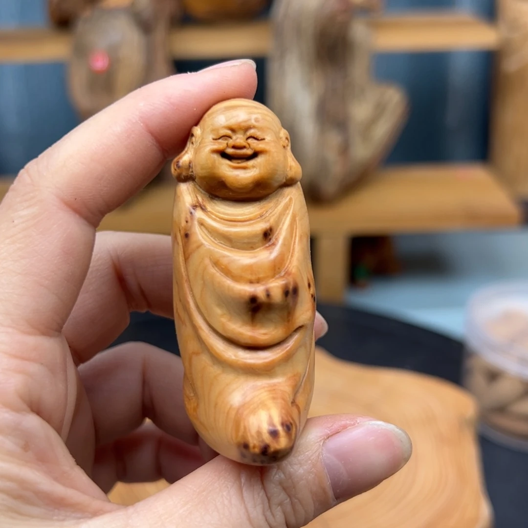 木才***程崖柏木摆件手把件，