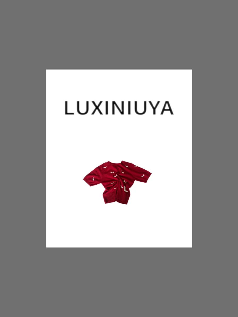 【LUXINIUYA】心动信号  春夏新款很难得的小T狗狗刺绣T恤#CX2889