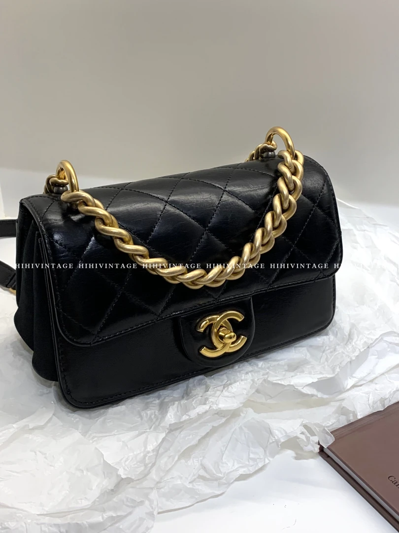 95新 Chanel/香奈儿 Chanel 黑金大都会链条包 25开17810165