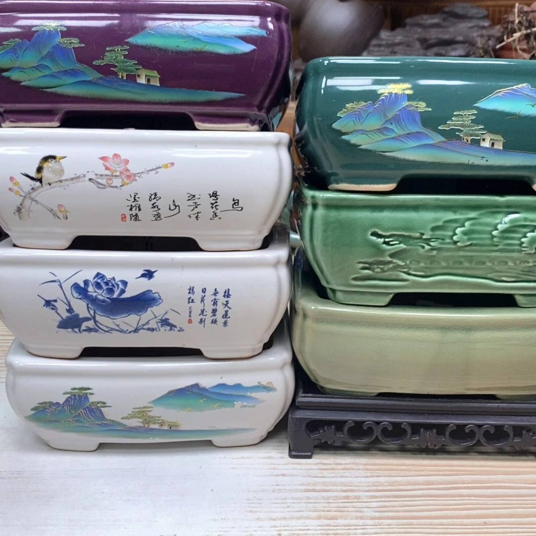 紫砂花盆陶瓷艺术花盆陶瓷，