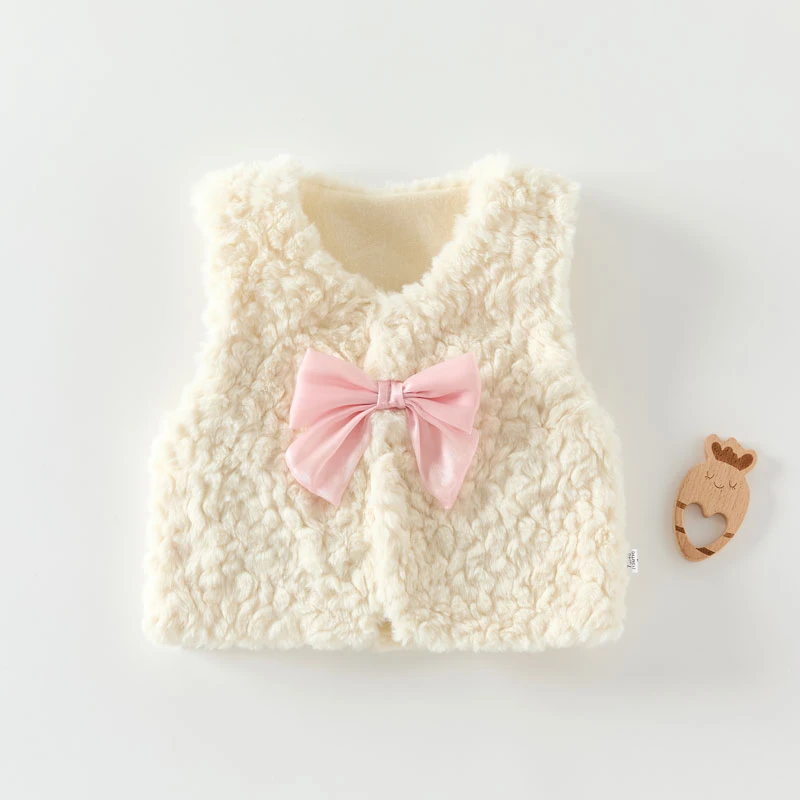 【高档】秋冬婴儿马甲加绒加厚女宝宝公主风马甲洋气外穿小坎肩春季