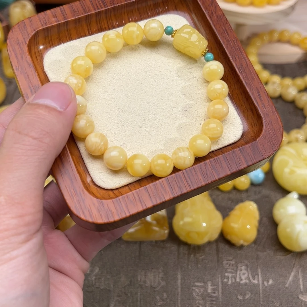 琥珀珠宝奇石未镶嵌9+俄料满蜡虎皮多样性发其一