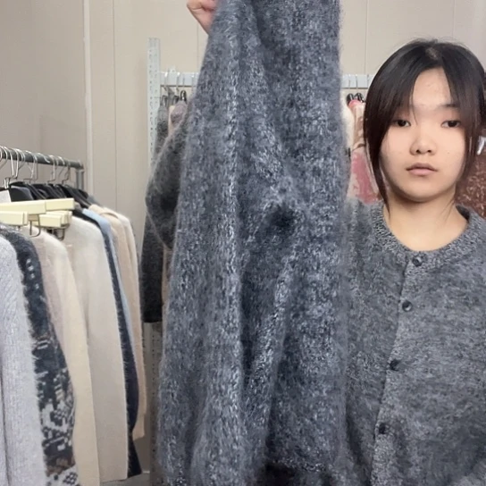 深灰色花纱上衣套头