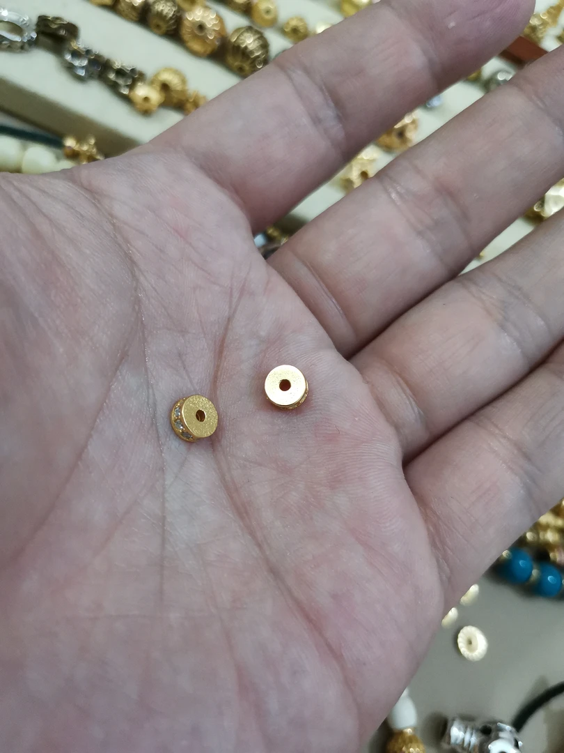 925银银制品 白色厚版6mm隔片配饰一对