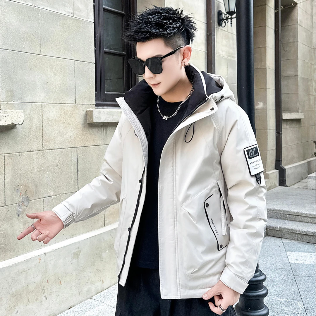 冬季帅气百搭冲锋衣防寒服户外工装连帽加厚保暖外套89032