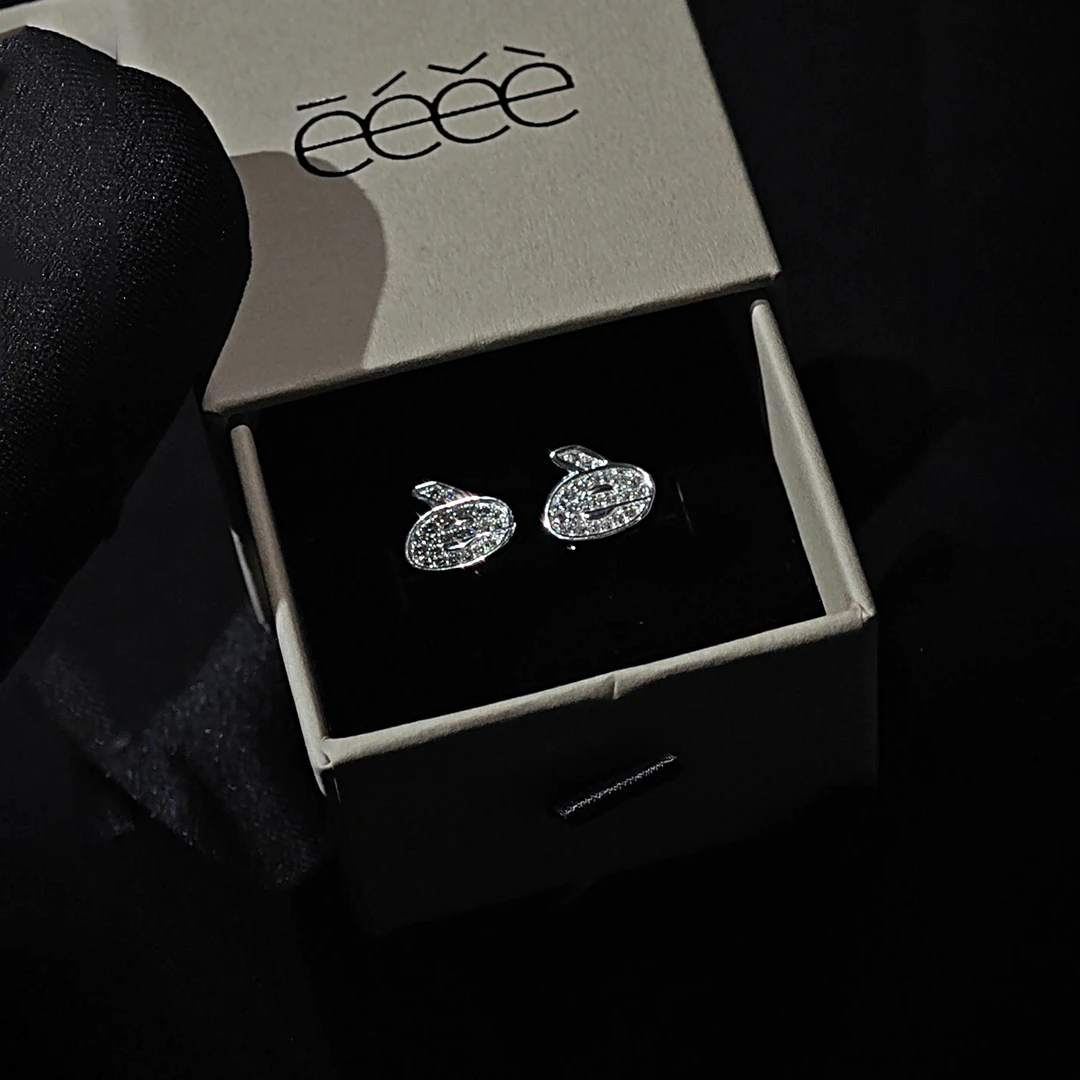 铜合金锆石耳饰 “溢彩”| eeee 25ss耳钉饰品美式复古休闲街头国潮