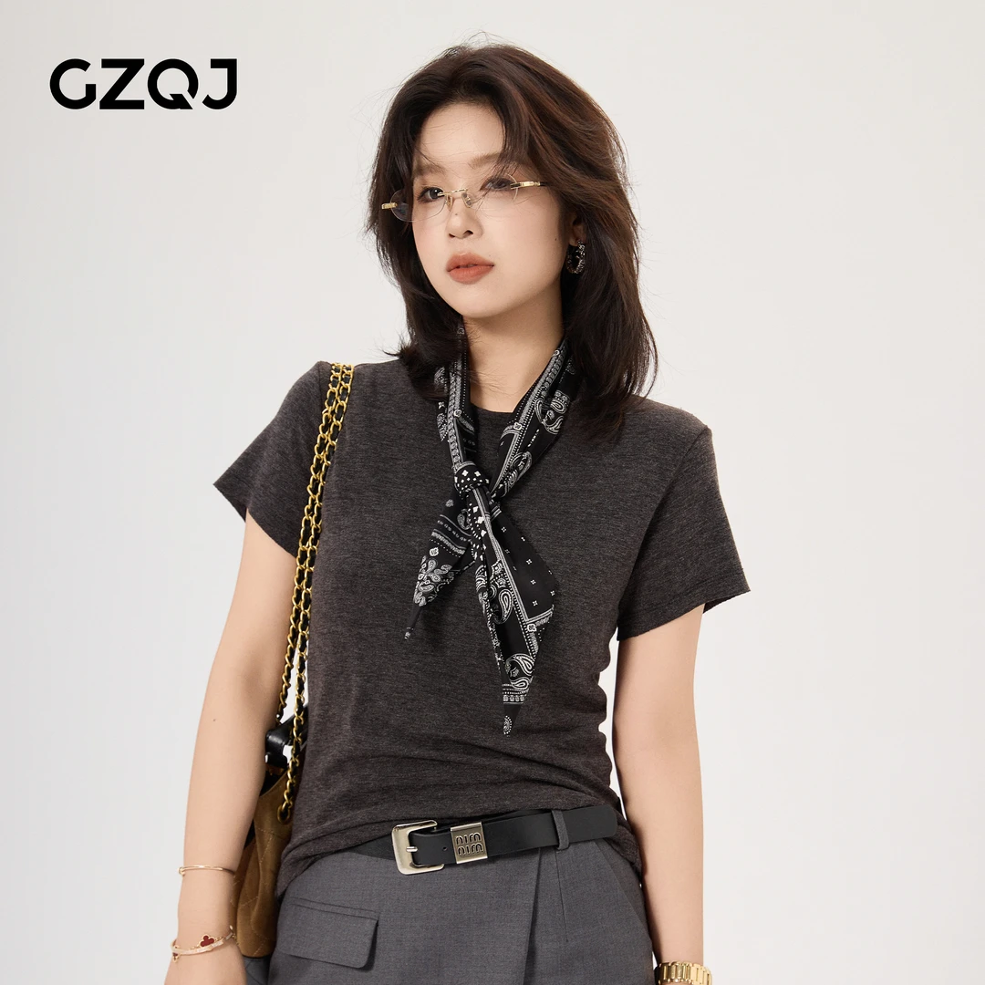 老琴私服【浪漫书签】琥珀流光风纯欲慵懒风短袖丝巾针织衫女秋上衣