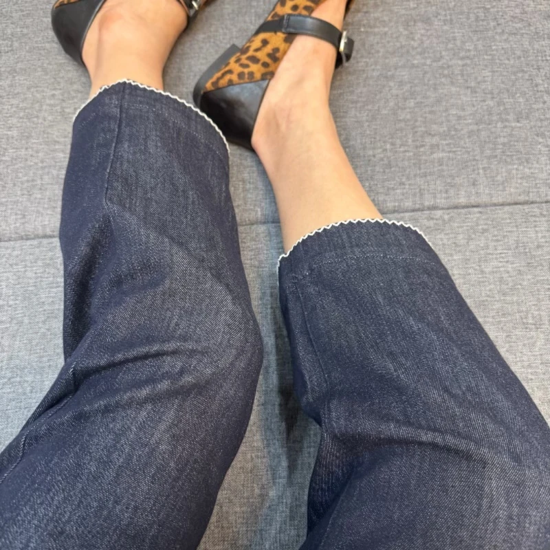 秀米丽 防掉色天丝超薄凉感空气裤～小个子显瘦百搭小直筒裤1237