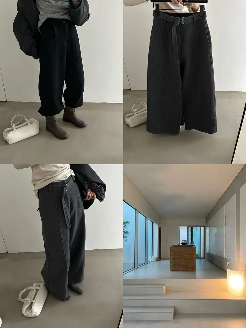 高腰秋季长裤阔腿裤休闲风休闲裤宽松潮流时尚韩版