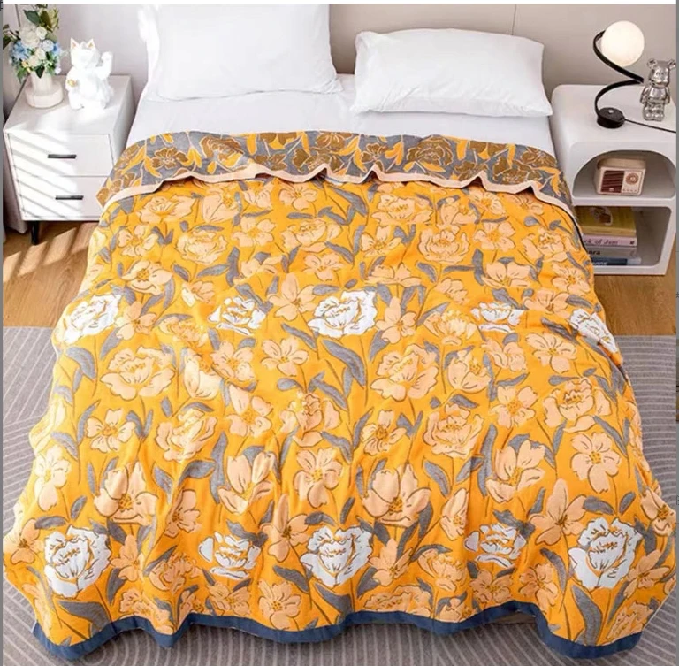 【琦总严选】花仙子200*150A类全棉 多功 八层毯子-柔软毛毯-盖毯