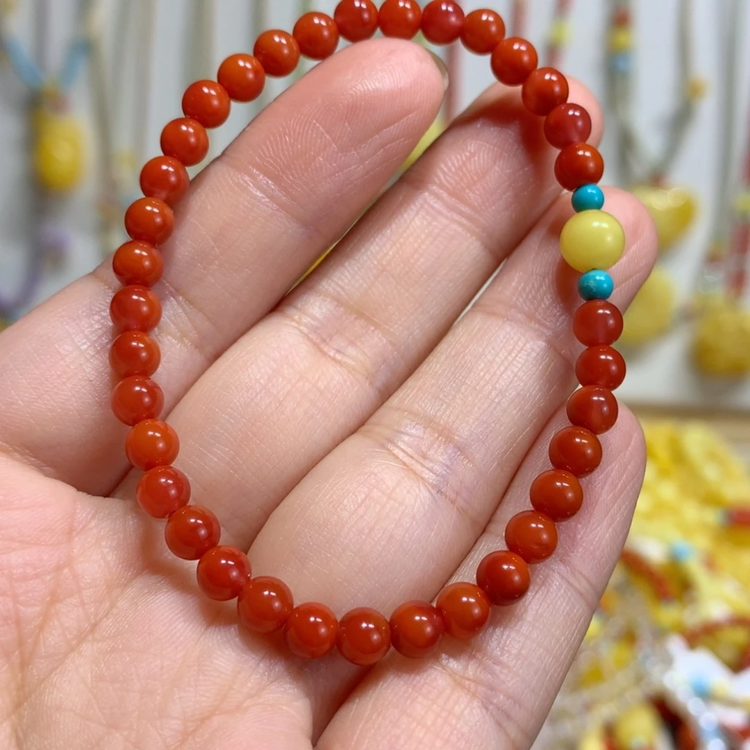 南红玛瑙未镶嵌手链4.8mm