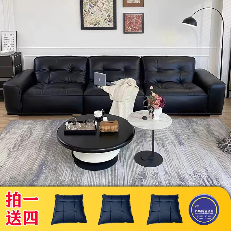 【新文皮行】毕加索全青皮黑金刚沙发全牛皮直排别墅沙发奢家用沙发