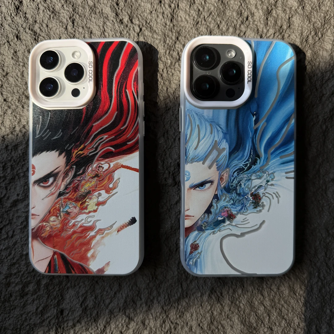 @哪吒敖丙【彩银白】 软包硬背炫酷手机壳适用苹果/vivo/oppo华为