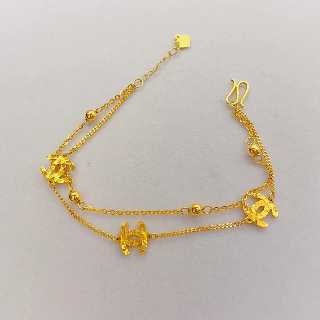 足银手链 〖瑞鸣御品〗双c手链SL006简约甜美精致