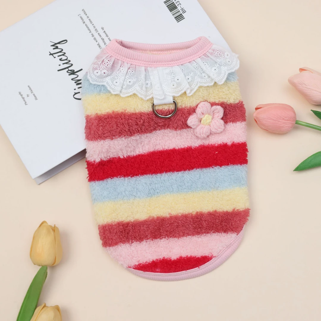 秋冬新款保暖猫咪毛绒衣服可爱狗狗衣服居家背心泰迪比熊