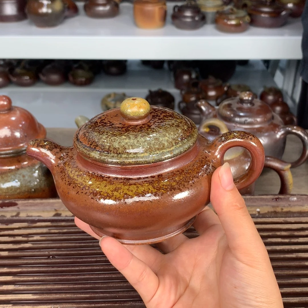 茶壶紫砂纯自然柴烧