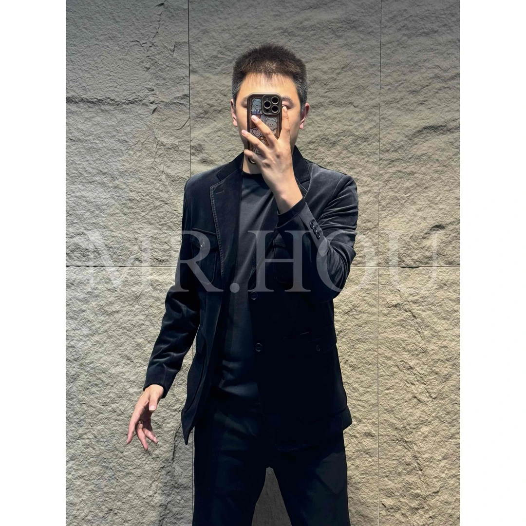 【CH】1892 “猎装精致”多口袋钻石绒丝绒时尚平驳领西服