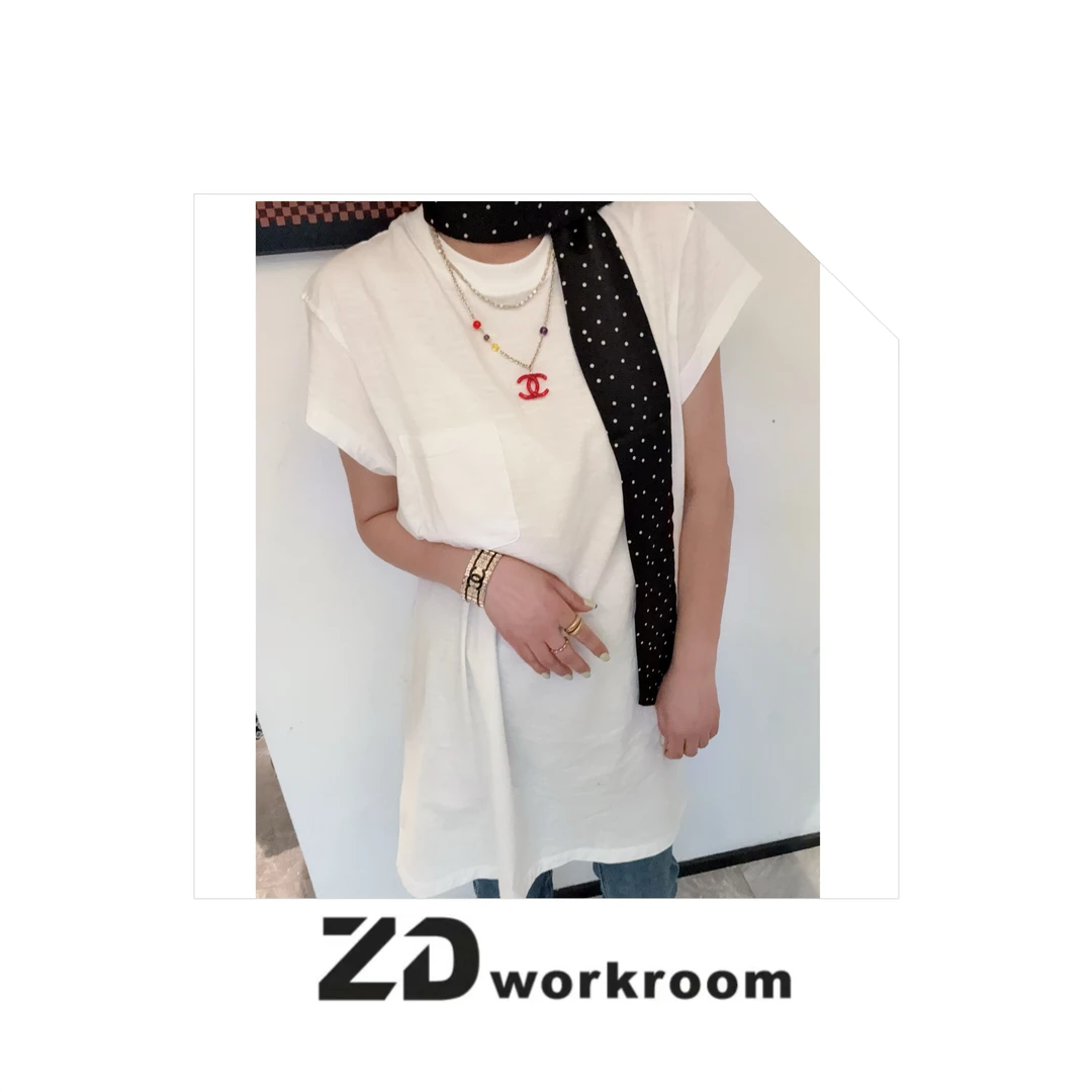 【Z.D/WORKROOM】25/26夏季细节设计高品质竹节棉长款T恤 圆领时尚
