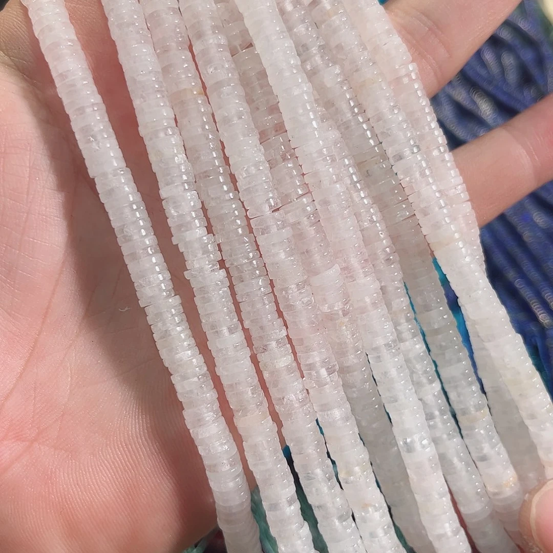 玛瑙/玉髓未镶嵌珠宝半成品白水晶隔片一条6x1.3mm