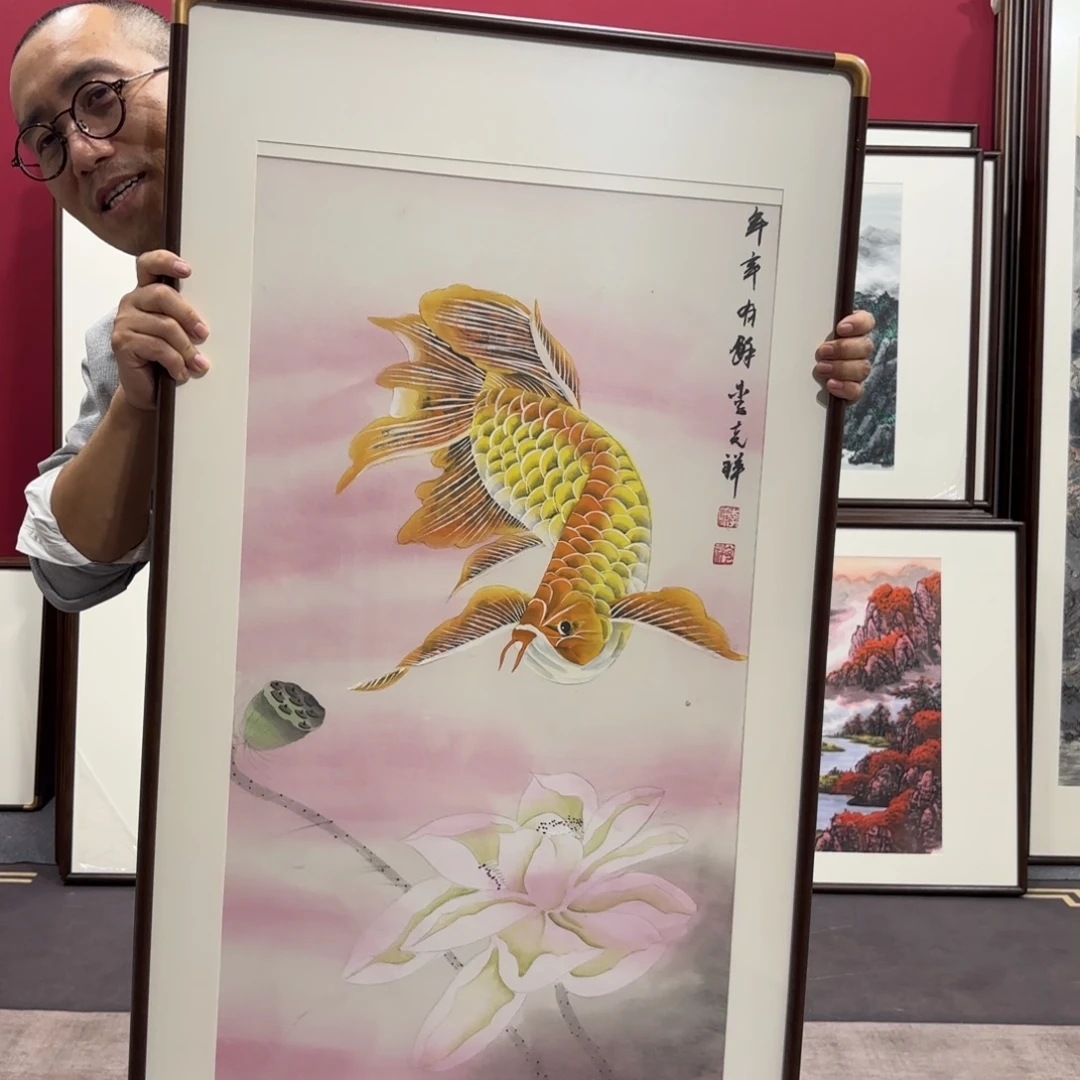 国画手绘作品带框120/60