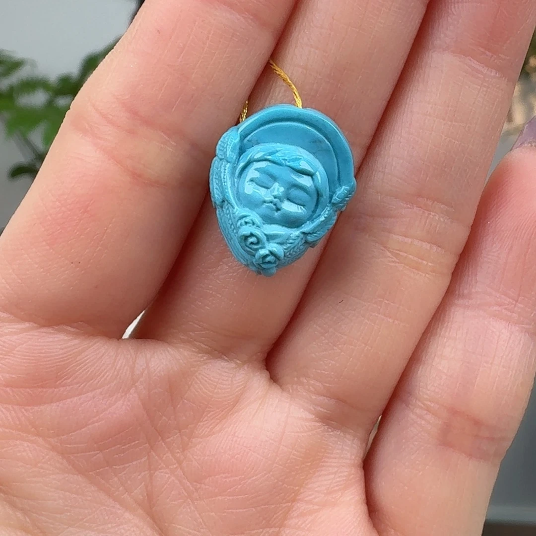 绿松石未镶嵌挂件