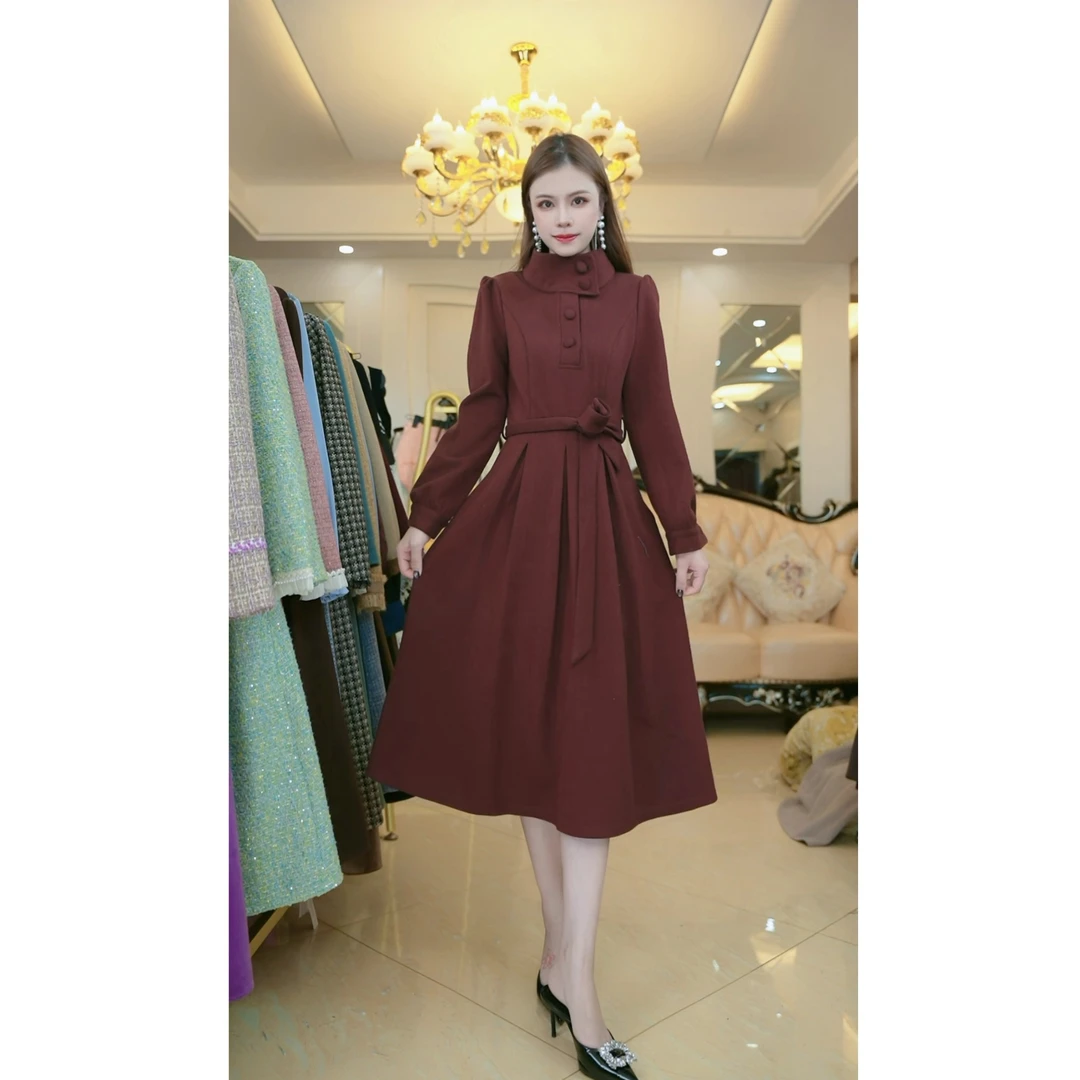 2025新款连衣裙秋冬显瘦遮肉宽松中长款8036