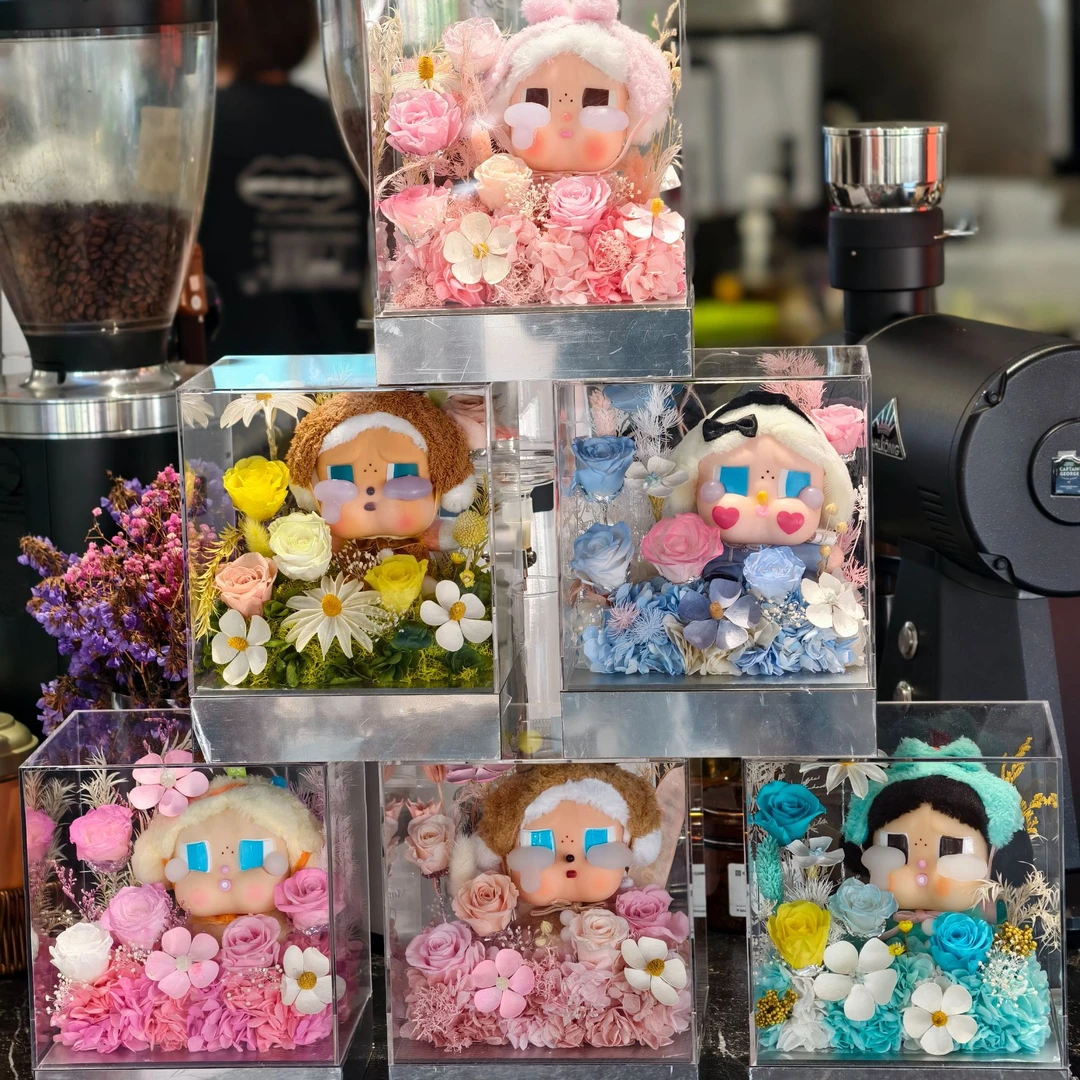 《L B D R》情人节新款小哭包玩偶花园花盒永生花家居摆件