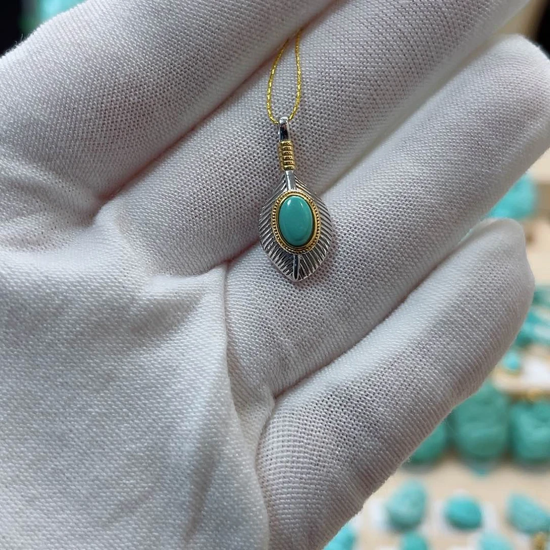 绿松石珠宝奇石银S925镶嵌