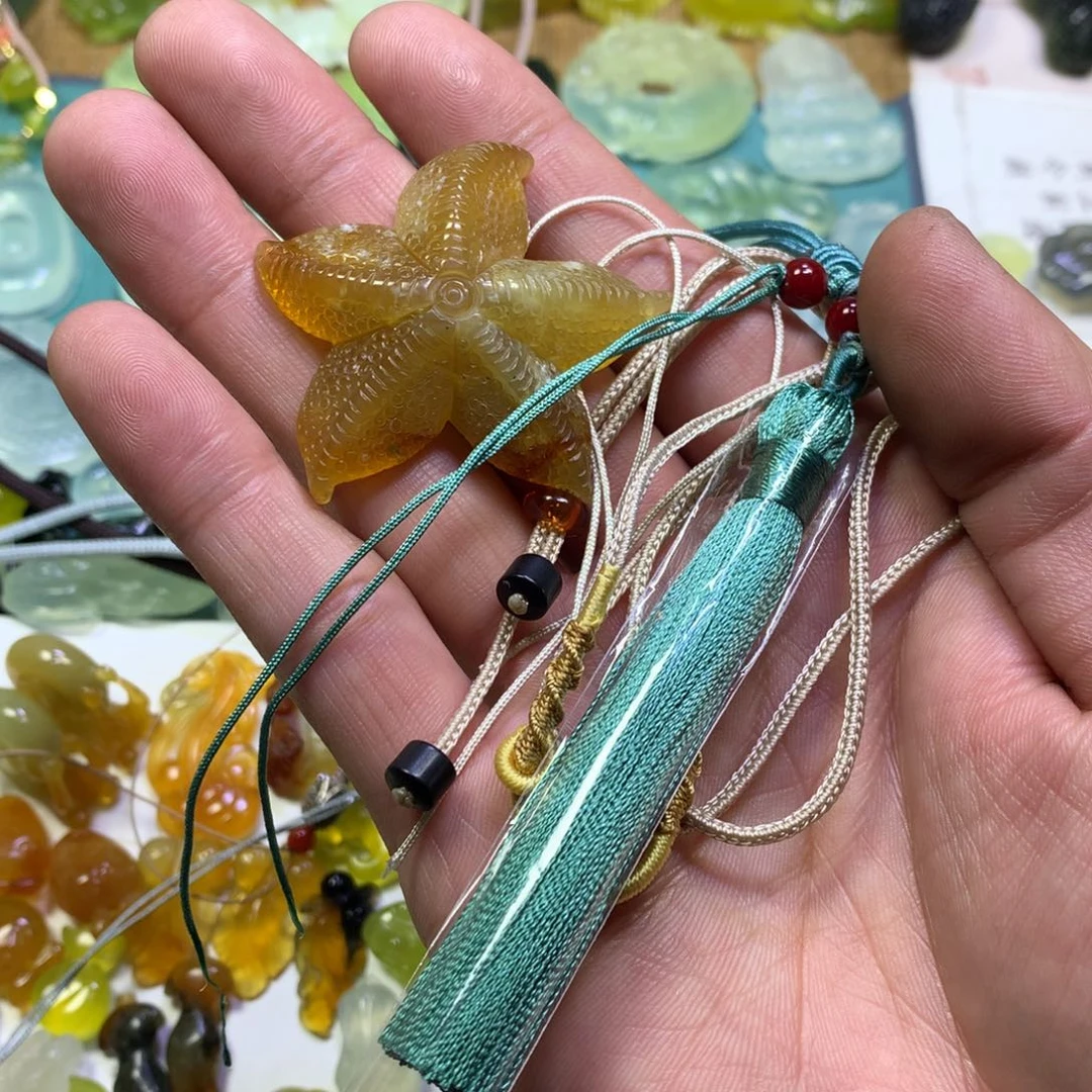 岫玉颈饰未镶嵌仙***?海星