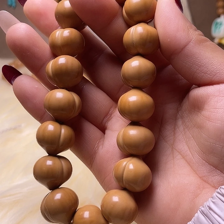 A***总手串猴头核桃17尺寸镜面柯基屁桃手持全品无暇