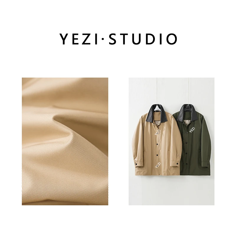 【城市游猎】奢牌骑兵斜复古工装拼色羊皮领中长款羽绒夹克25408018