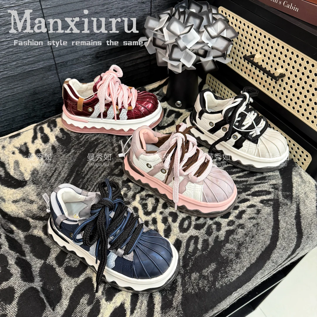 【曼曼】原创“韩式大女主”2025设计师款ins潮鞋厚底休闲鞋板鞋