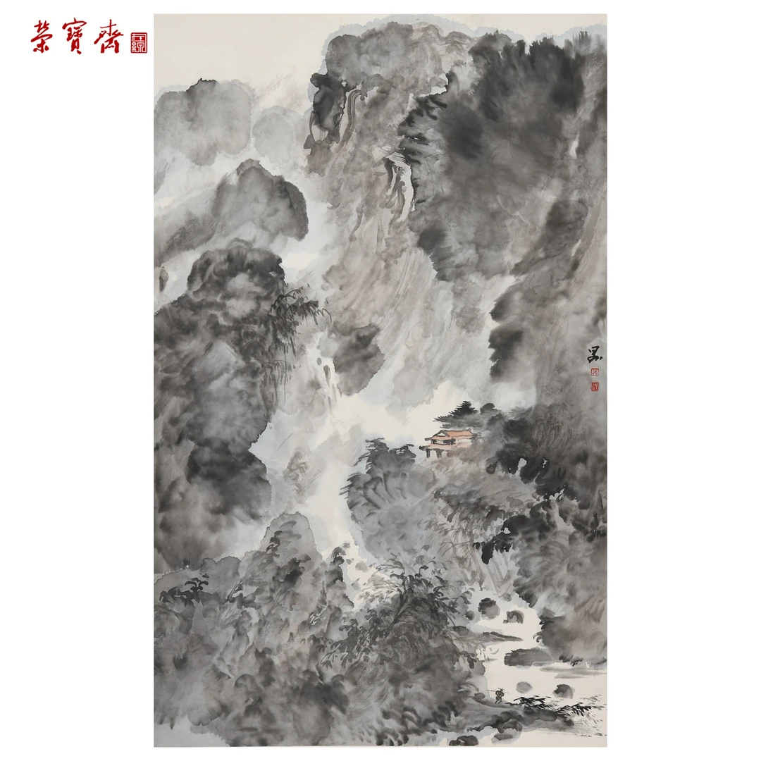 -19（RBZZX998）《风定水云闲》书画 纸本已托 60×96cm