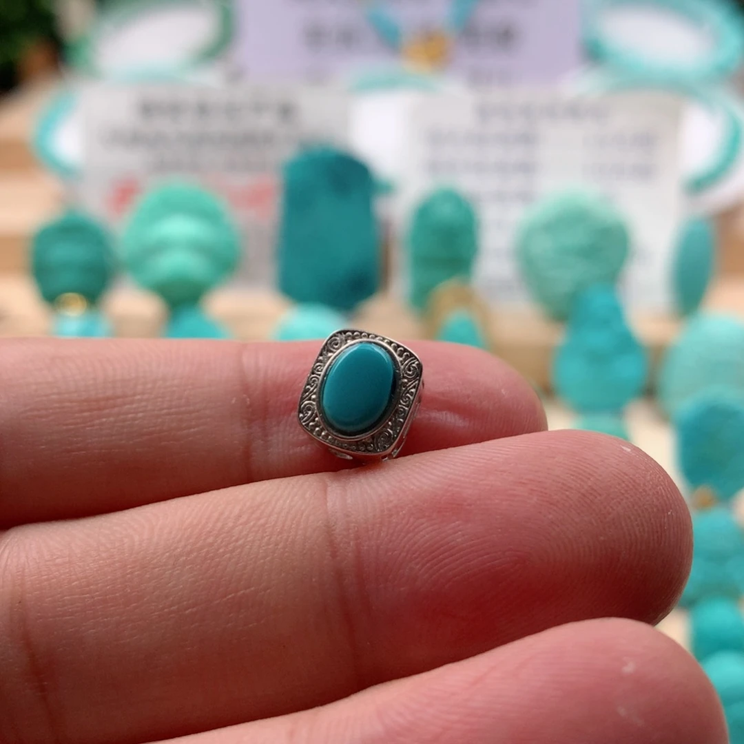 绿松石配饰银S925镶嵌